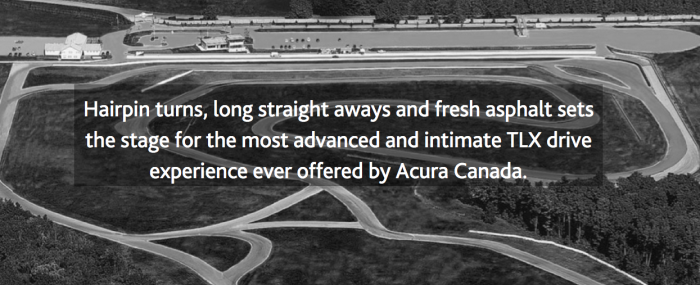 Acura TLX Experienc racetrack